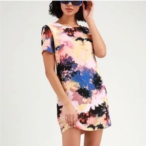 Lulu's Camaraderie Blush Print Shift Dress
